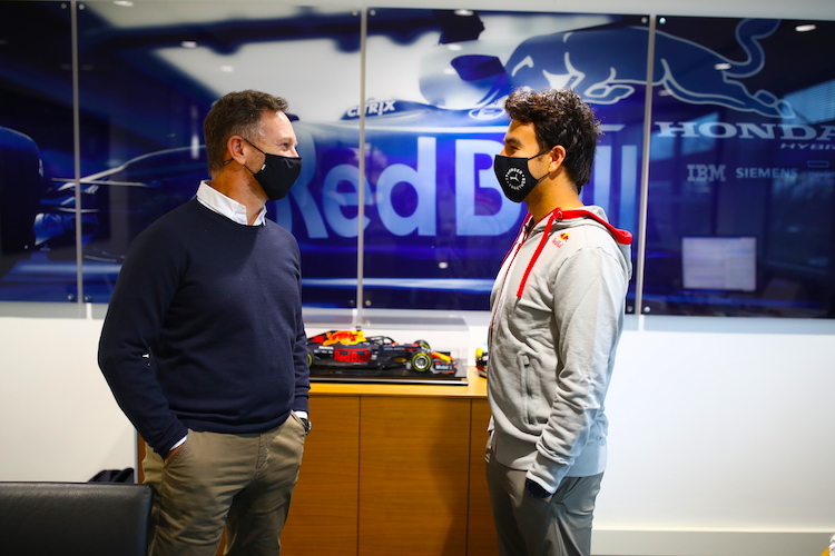 Red Bull Racing-Teamchef Christian Horner und Sergio Pérez