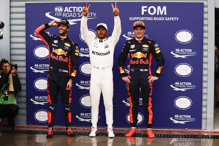 Lewis Hamilton, Daniel Ricciardo & Max Verstappen
