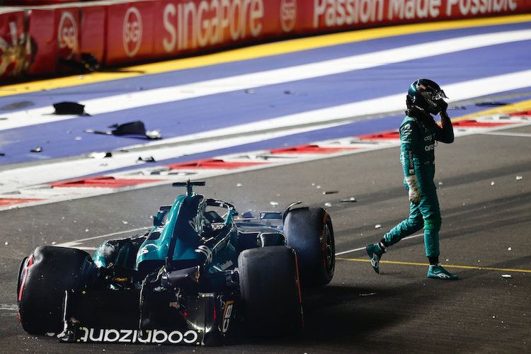 Lance Stroll nach seinem Unfall in Singapur