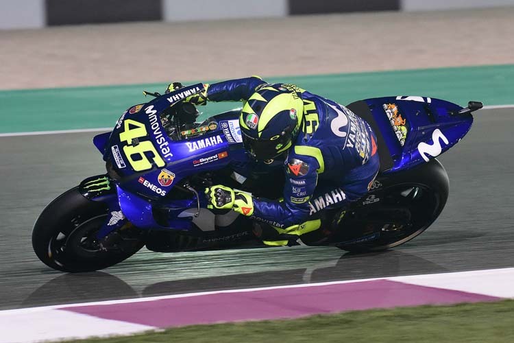 Valentino Rossi schaffte in Katar immerhin den Sprung auf das Podest