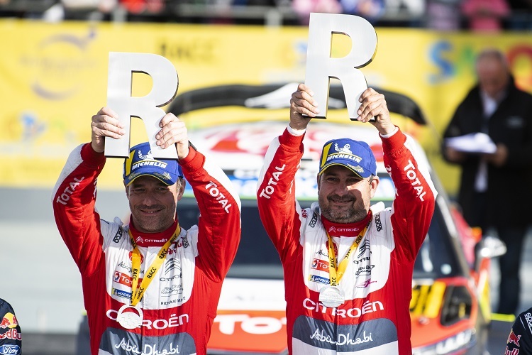Sébastien Loeb (li.) und Daniel Elena 2018 beim Spanien-Sieg