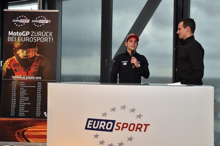 Sandro Cortese mit Eurosport-TV-Experte Alex Hofmann