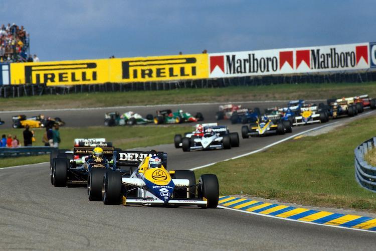 Zandvoort 1985: Hier Keke Rosberg im Williams vor Ayrton Senna im Lotus