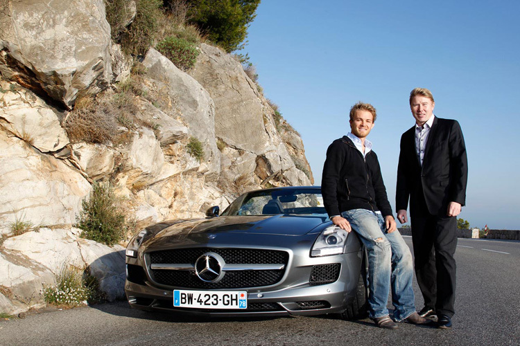 Nico Rosberg mit dem ersten Fahrer, den er als Fan unterstützte, Mika Häkkinen