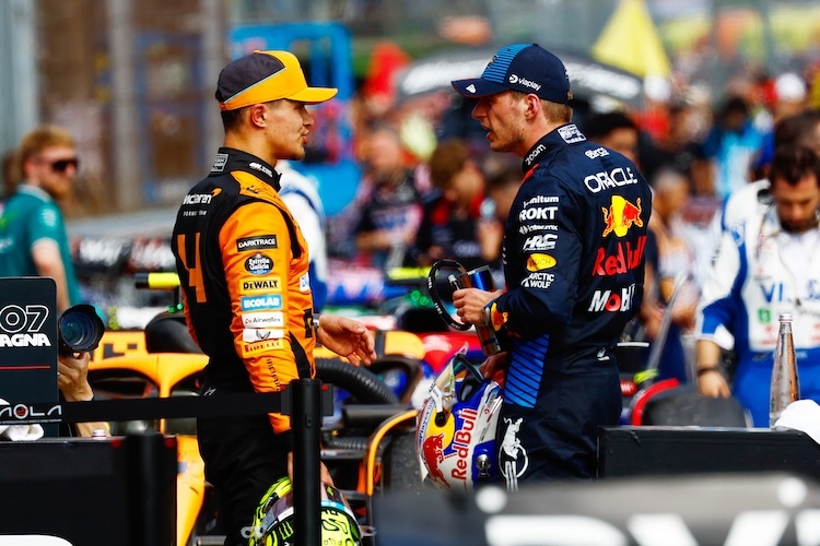 Lando Norris und Max Verstappen in Imola