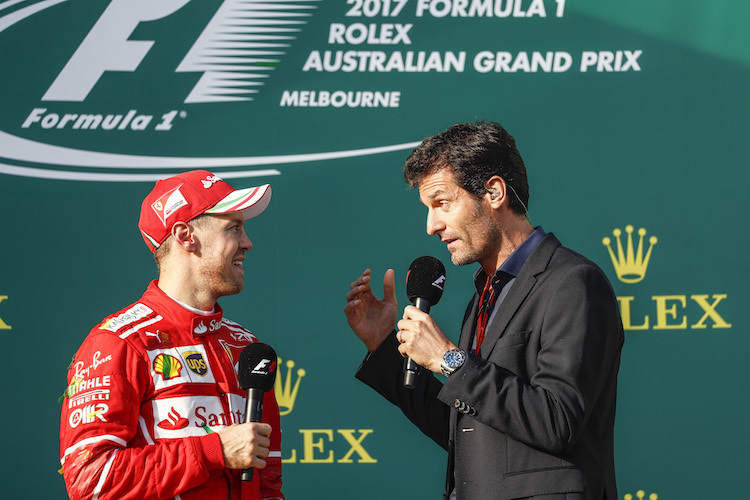 Sebastian Vettel und Mark Webber nach dem Australien-GP 2017