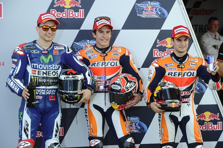 Die Top-3 des Qualifyings - Marc Márquez, Jorge Lorenzo und Dani Pedrosa