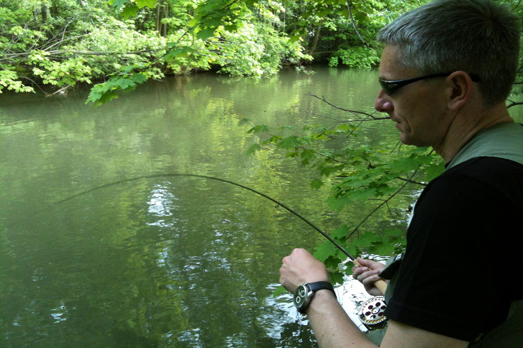 Martin Bauer entspannte sich beim Fliegenfischen