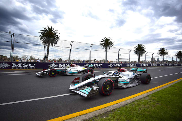 Die Mercedes von George Russell und Lewis Hamilton in Australien