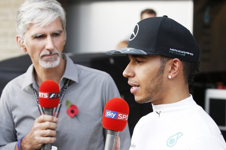 Sky-Formel-1-Experte Damon Hill mit Lewis Hamilton