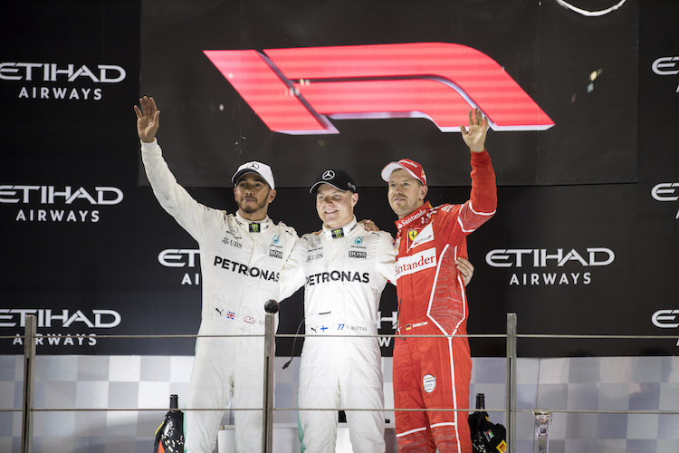 Hamilton, Bottas, Vettel