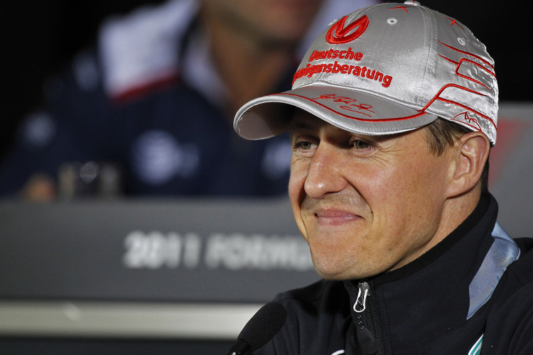 Michael Schumacher hat Spass an der Arbeit