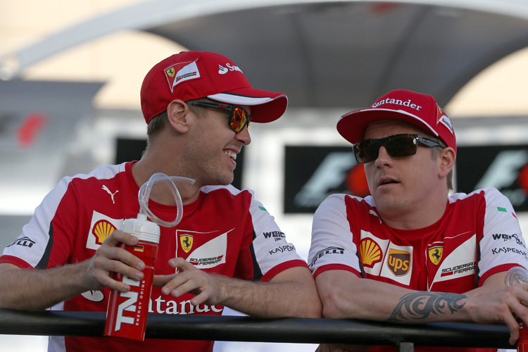 Sebastian Vettel und Kimi Räikkönen vor dem Bahrain-GP