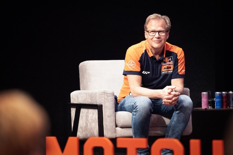 Wolfgang Felber, Leiter der neu gegründeten Motorsport-Vorentwicklung. Hier als Co-Moderator beim MotoGP-Public Viewing in der KTM-Motohall am letzten Sonntag