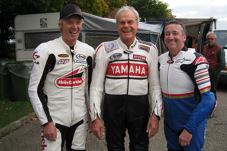 Dieter Braun (Mitte) bei einem Classic Event mit Peter Rubatto und Freddie Spencer
