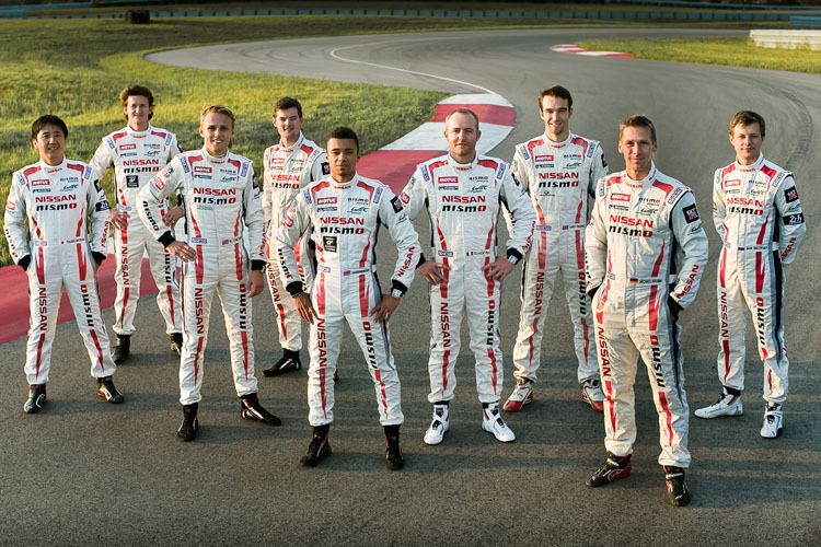 Der Nissan-Fahrerkader für Le Mans