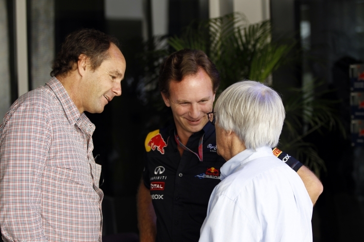 Berger mit Ecclestone und Horner in Abu Dhabi