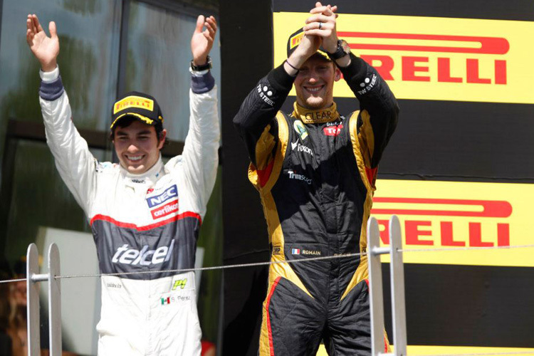 Pérez und Grosjean: Zusammen auf dem Podest, aber nicht ganz oben