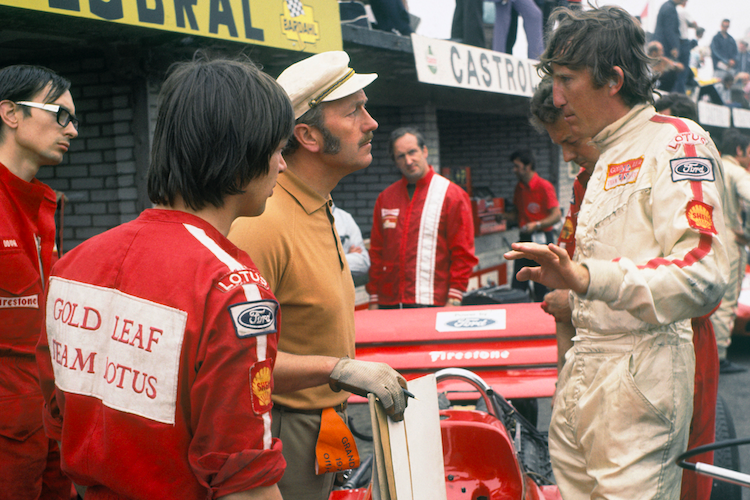 Jochen Rindt mit Lotus-Chef Colin Chapman in Zandvoort 1970