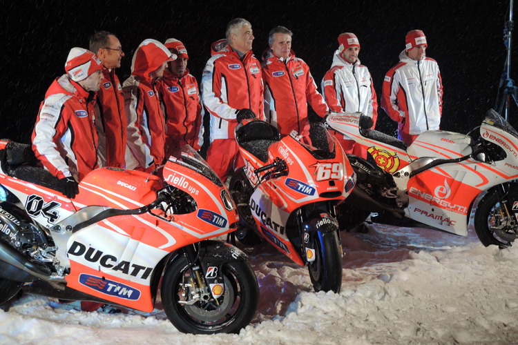 Die Ducati-Truppe mit den GP13