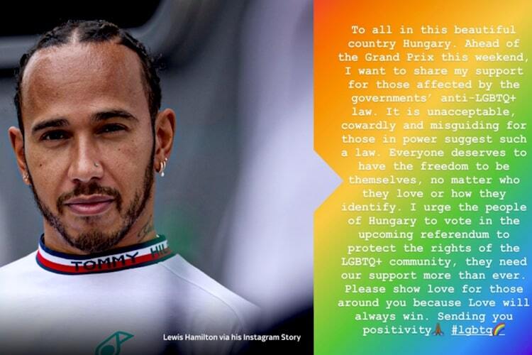Die Nachricht von Lewis Hamilton auf Instagram