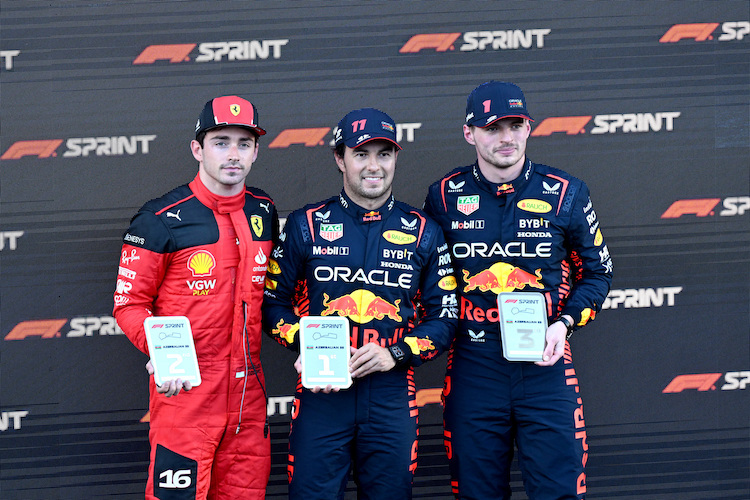 Leclerc, Pérez, Verstappen