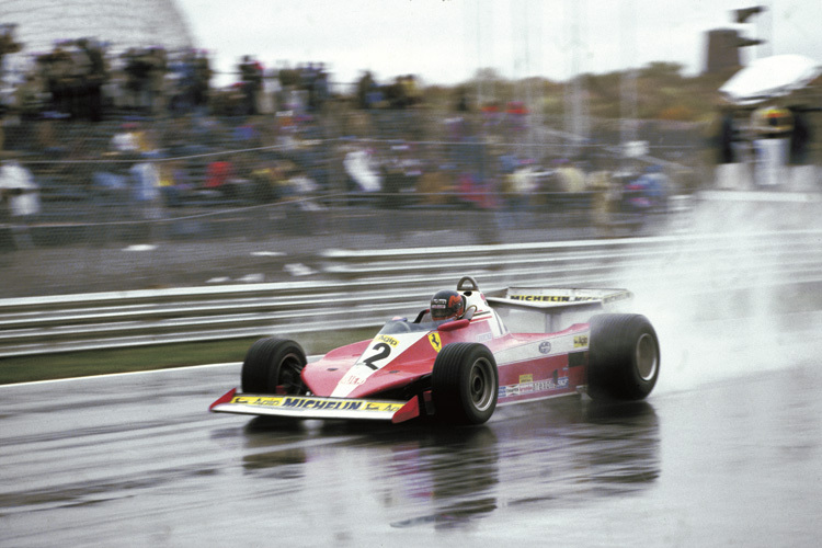Gilles Villeneuve 1978 in Montreal auf dem Weg zum ersten GP-Sieg