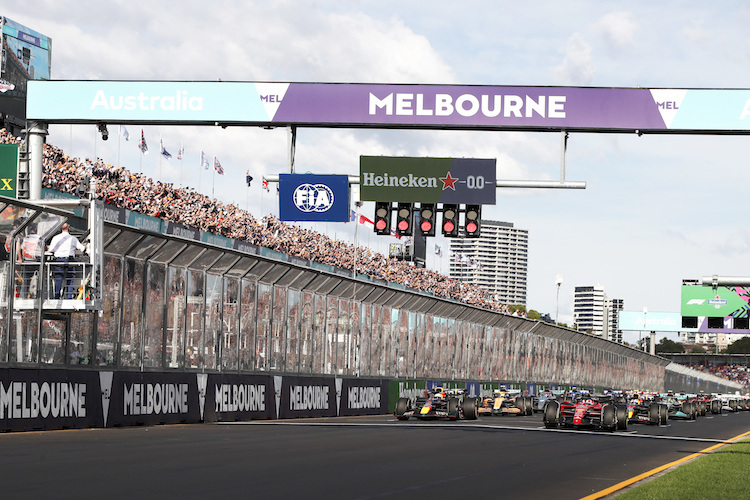 Die Startampel der Formel 1, hier in Australien