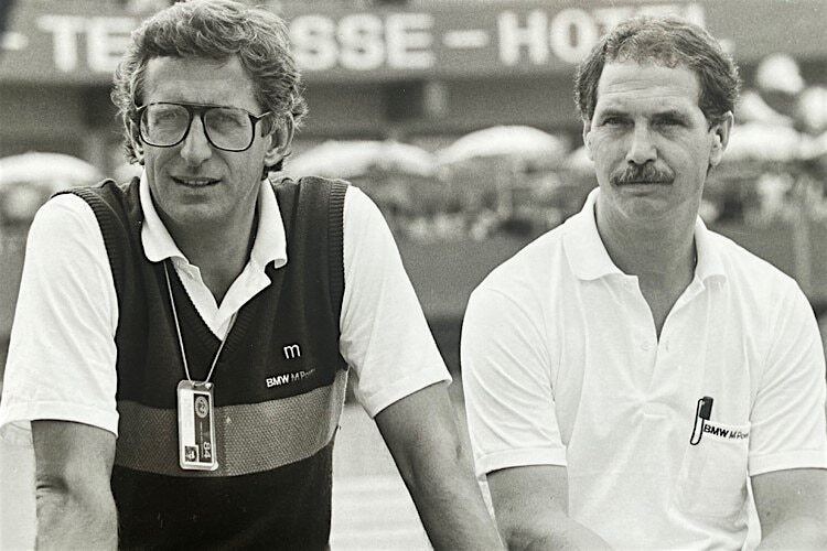 BMW-Rennleiter Dieter Stappert und Uwe Mahla 1984