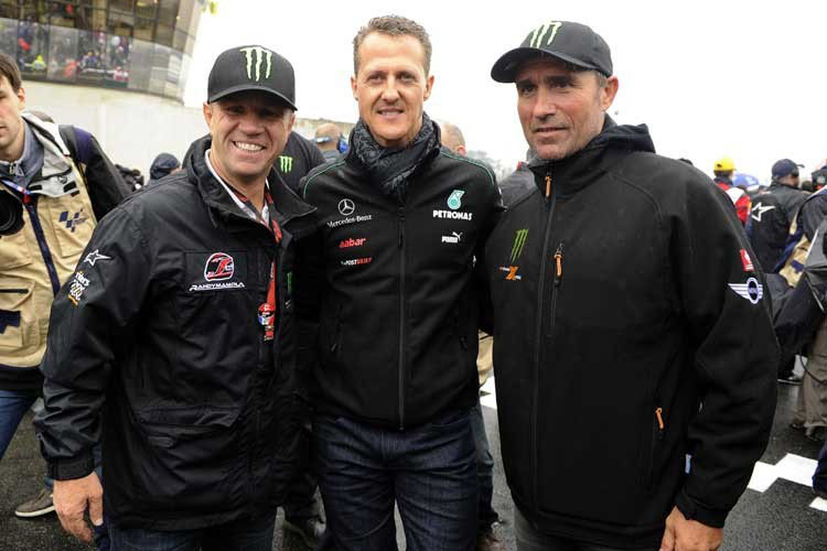 2012 in Le Mans mit Schumi und Dakar-Held Peterhansel