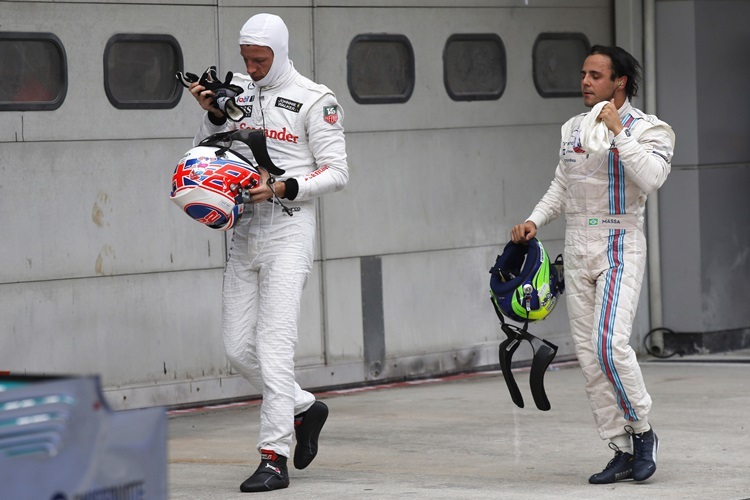 Jenson Button und Felipe Massa nach dem Rennen