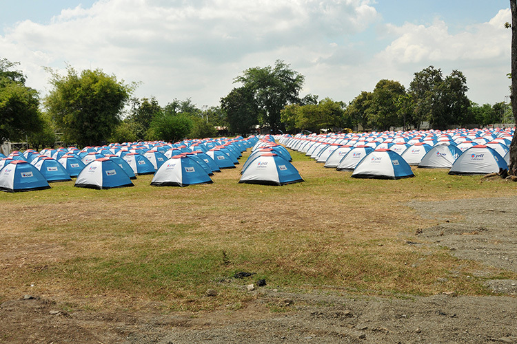 In diesen Zelten konnte billig genächtigt werden