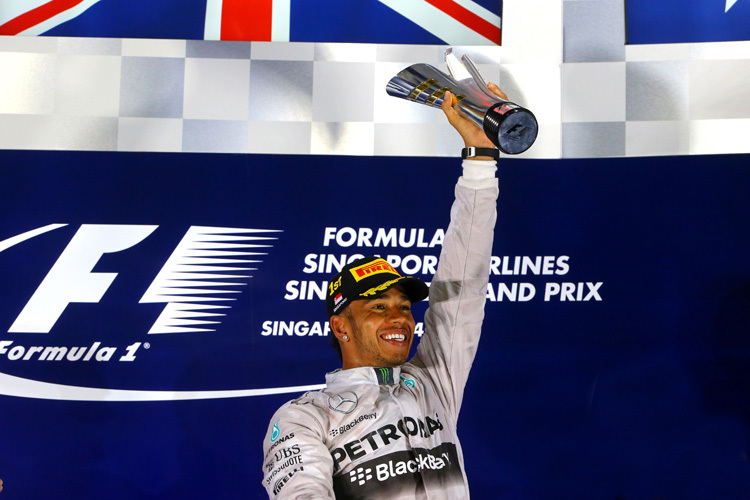 Lewis Hamilton, Sieger des Singapur-GP 2014