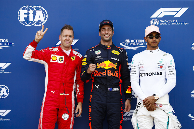 Vettel, Ricciardo, Hamilton