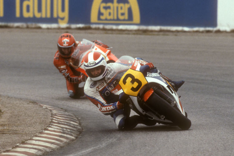 Die großen Rivalen Freddie Spencer und Kenny Roberts, San Marino 1983