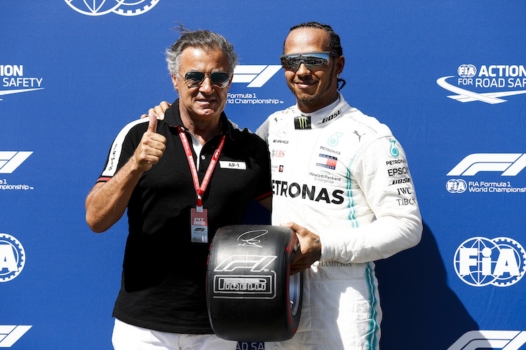 Jean Alesi 2019 mit Lewis Hamilton