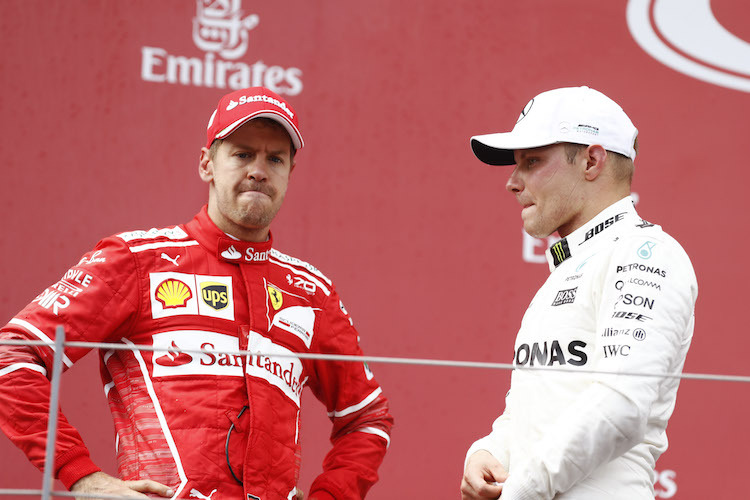 Sebastian Vettel und Valtteri Bottas