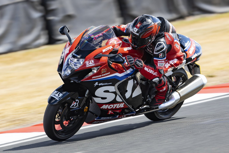 Sylvain Guintoli on a specially designed Suzuki Hayabusa