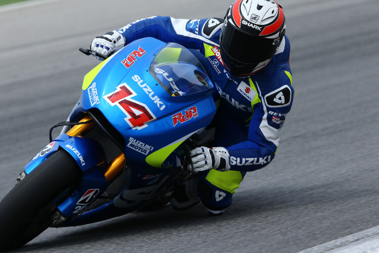 Testfahrer Randy de Puniet auf der neuen MotoGP-Suzuki