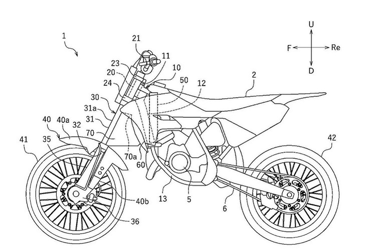 Auch die Zeichnung einer Supermoto-Version in in den Patentunterlagen enthalten