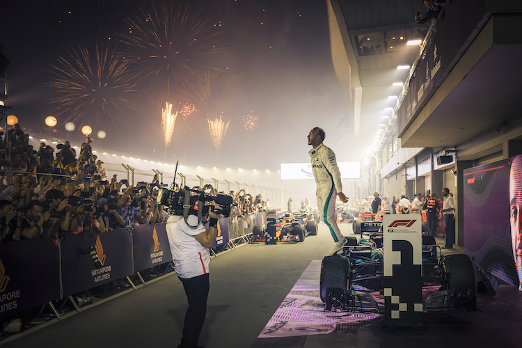 Lewis Hamilton nach seinem Singapur-Sieg 2018