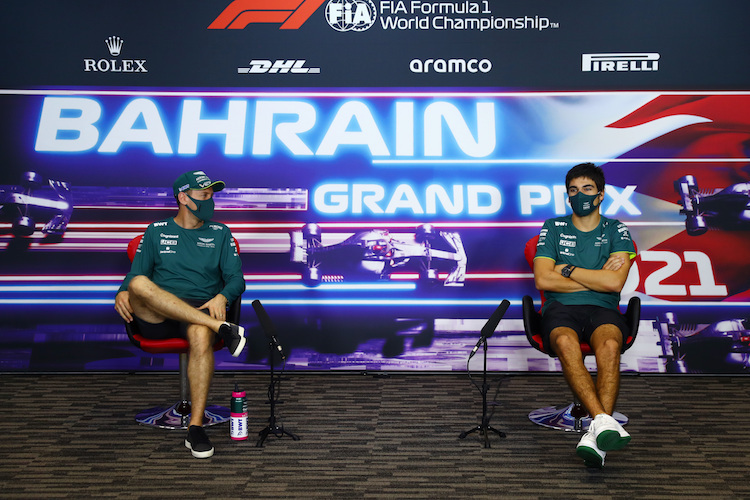 Sebastian Vettel und Lance Stroll in Bahrain