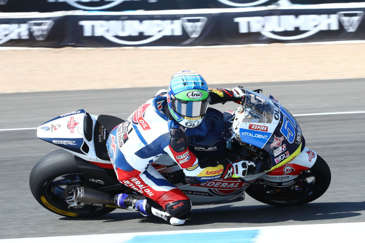 Edgar Pons beendete die zwei Moto2-Rennen in Jerez jeweils auf Platz 16