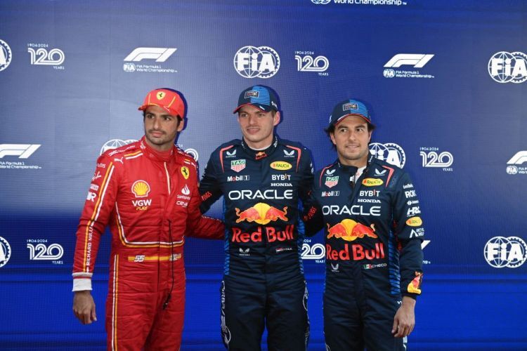 Carlos Sainz, Max Verstappen & Sergio Perez