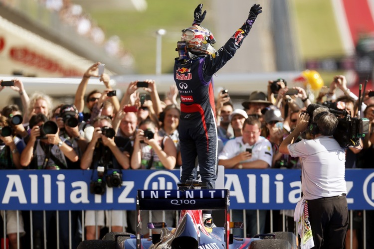 Sebastian Vettel feiert seinen Sieg