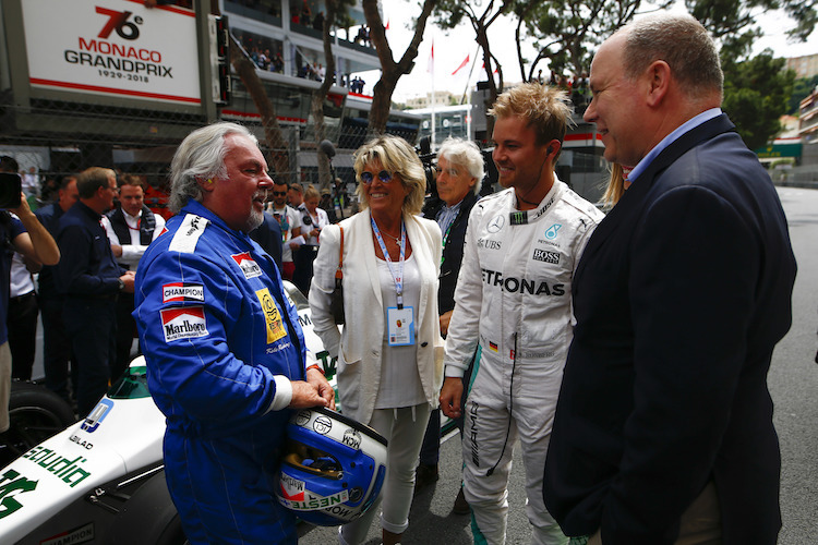 Keke und Nico Rosberg im Gespräch mit Fürst Albert II. von Monaco