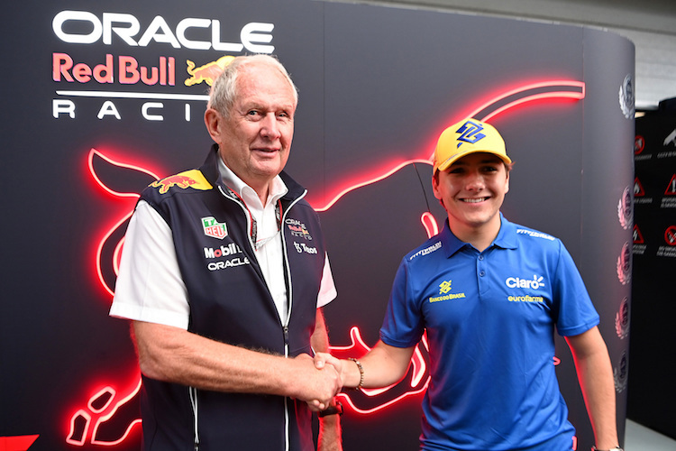 Red Bull-Motorsportberater Dr. Helmut Marko und Enzo Fittipaldi