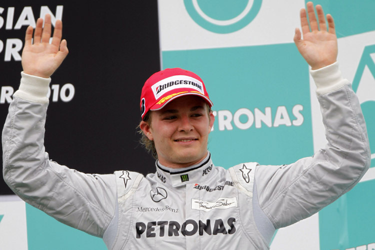 Erstes Silberpfeil-Podium der Neuzeit durch Nico Rosberg
