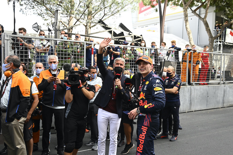 David Coulthard mit Monaco-Sieger Max Verstappen