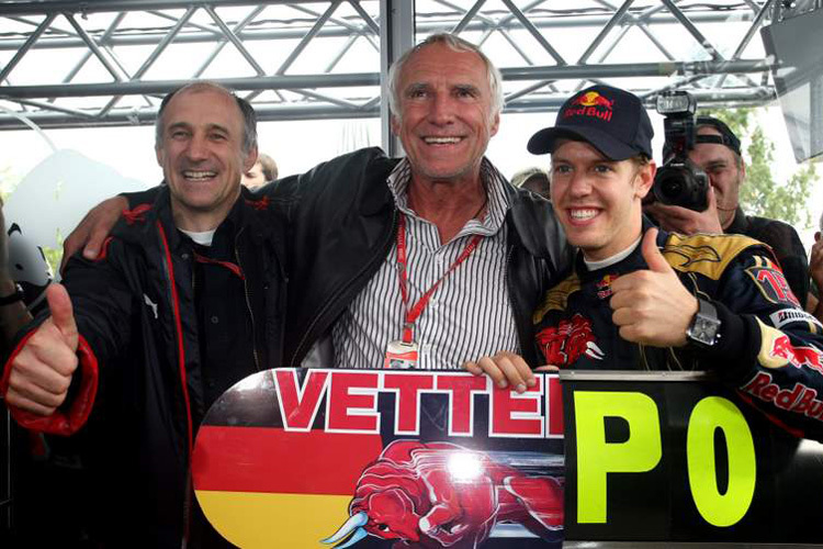 Sebastian Vettel nach dem Sensations-Sieg von Monza 2008: Nur er schaffte den Aufstieg